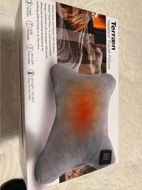 TerraEn Heated Travel Pillow - Gray